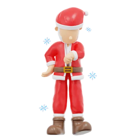 Pose impaciente do Papai Noel  3D Illustration