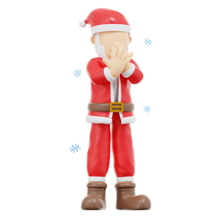 Pose de surpresa do Papai Noel  3D Illustration