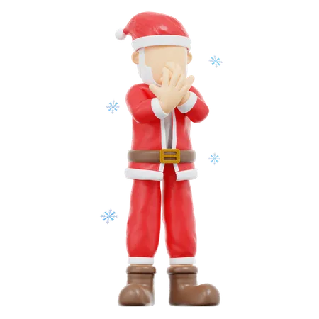 Pose de surpresa do Papai Noel  3D Illustration