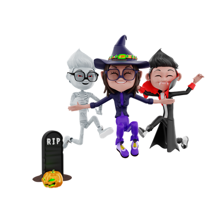 Personagem de Halloween posando  3D Illustration
