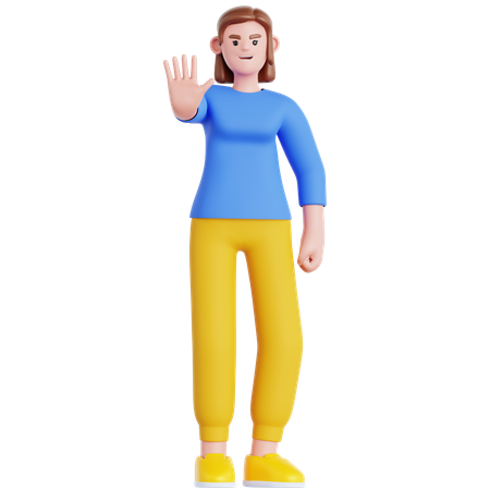 Pose de rechazo de la mujer  3D Illustration