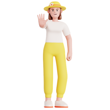 Pose de rechazo de la mujer  3D Illustration