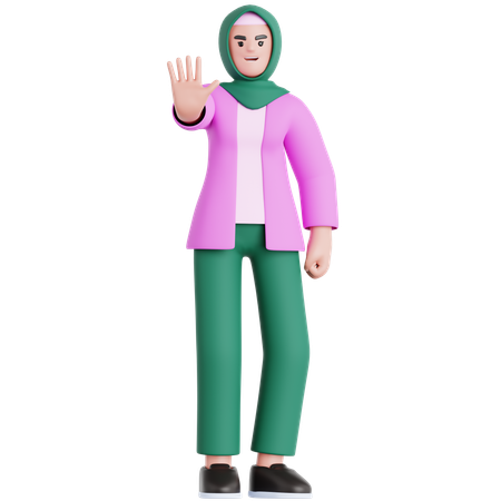 Pose de rechazo de la mujer  3D Illustration