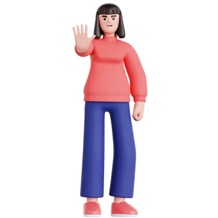 Pose de rechazo de la mujer  3D Illustration