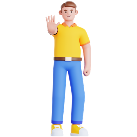 Postura de rechazo del hombre  3D Illustration