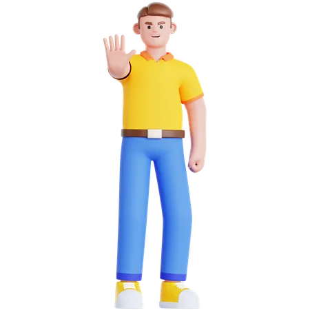 Postura de rechazo del hombre  3D Illustration