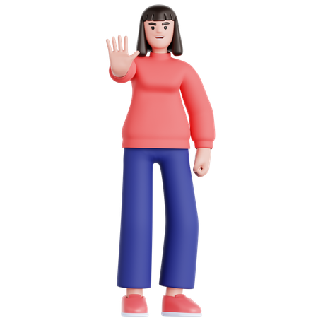 Pose de rejeição da mulher  3D Illustration