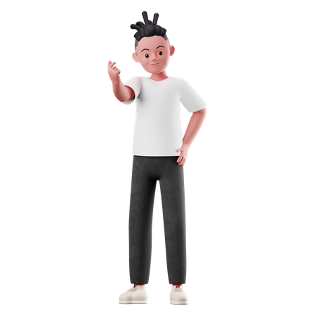 Pose de sinal de menino com amor  3D Icon