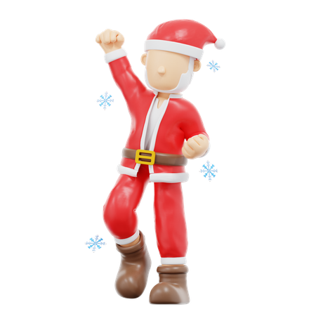 Pose de sucesso do Papai Noel  3D Illustration