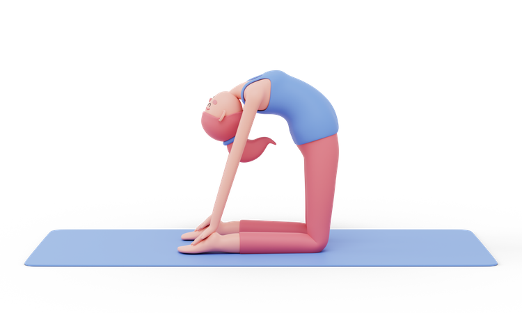Postura de yoga de camello  3D Illustration