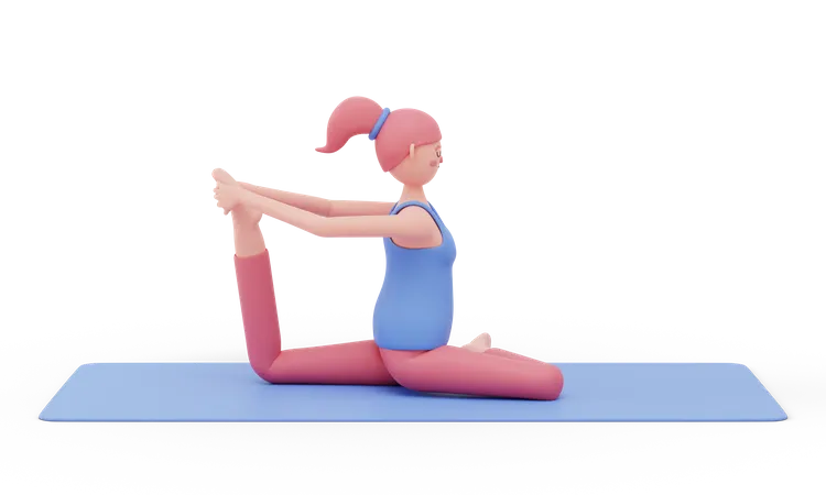 Pose de yoga pigeon sur une jambe  3D Illustration