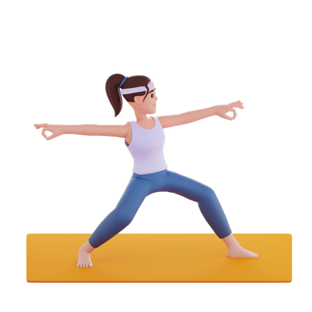 Postura de surf y yoga  3D Illustration