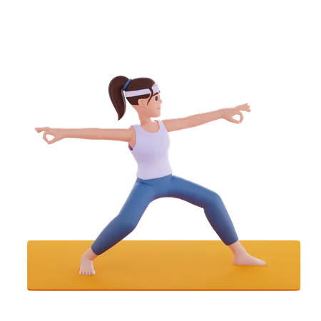 Postura de surf y yoga  3D Illustration