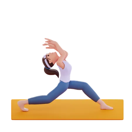 Pose de yoga triangulaire  3D Illustration