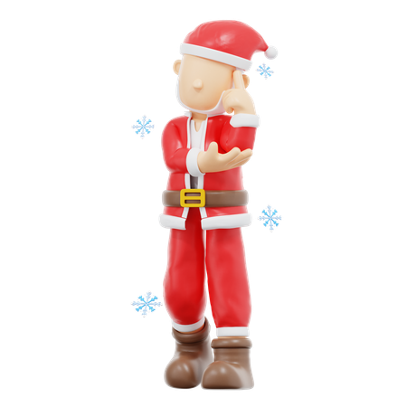 Pose de papai noel  3D Illustration