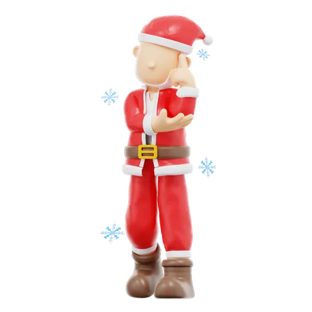 Pose de papai noel  3D Illustration