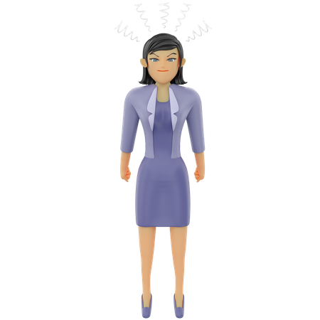 Pose irritada da mulher de negócios  3D Icon