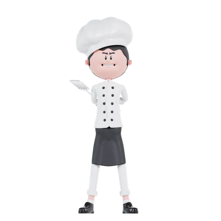 Pose lista del chef  3D Illustration