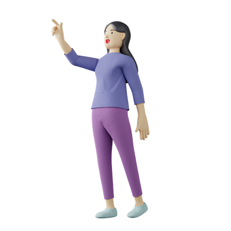 Pose conmovedora femenina casual  3D Illustration