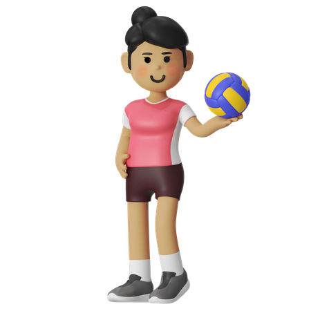 Pose de fille joueuse de volley  3D Icon