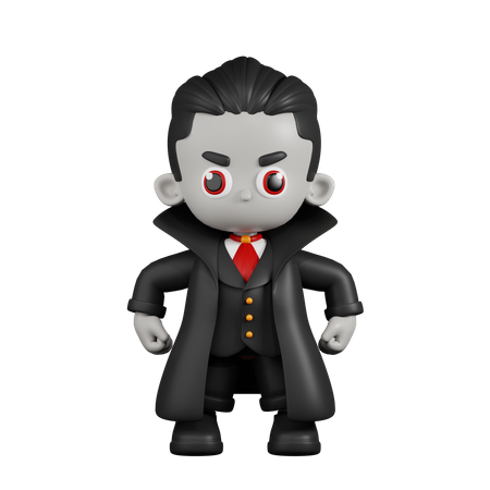 Position du héros vampire Dracula  3D Illustration