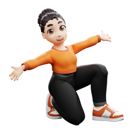 Pose de position ouverte  3D Illustration