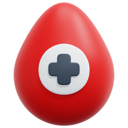 Positive Blood Drop 3D Icon