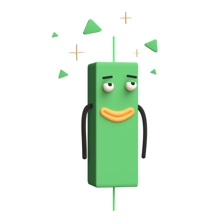 Positive Candle bar  3D Icon