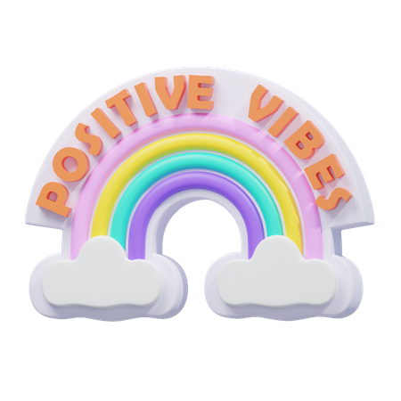 Positive Vibes Rainbow Sticker  3D Icon