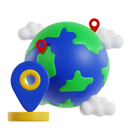 Posizione globale  3D Icon