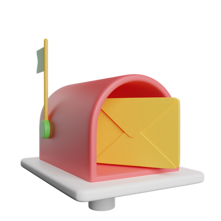 Post Box With Key  3D Icon