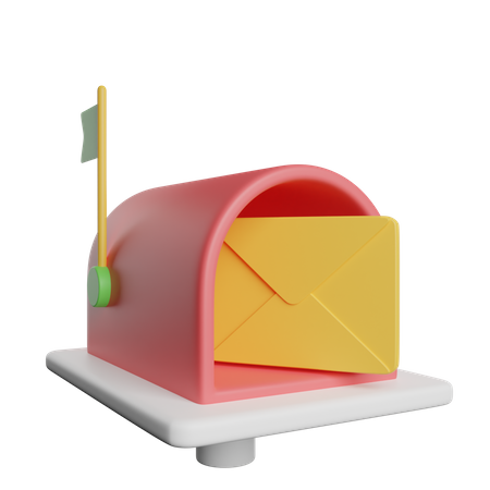 Post Box With Key  3D Icon