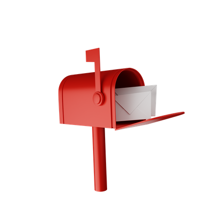 Post Box With Letter  3D Illustration