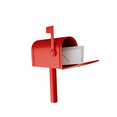 Post Box With Letter  3D Illustration