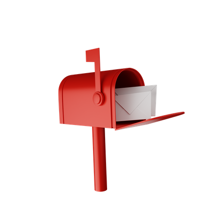 Post Box With Letter 3D Illustration