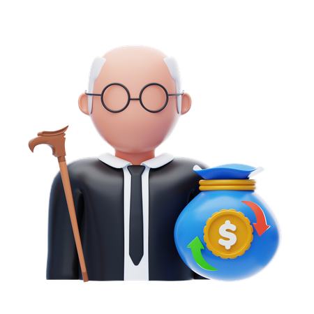 Post-Retirement Income  3D Icon