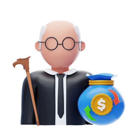 Post-Retirement Income  3D Icon