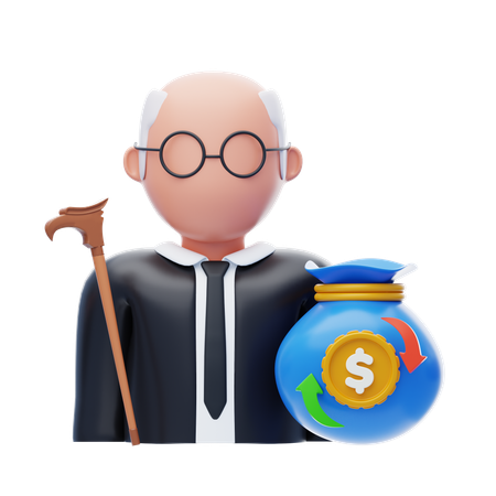 Post-Retirement Income  3D Icon
