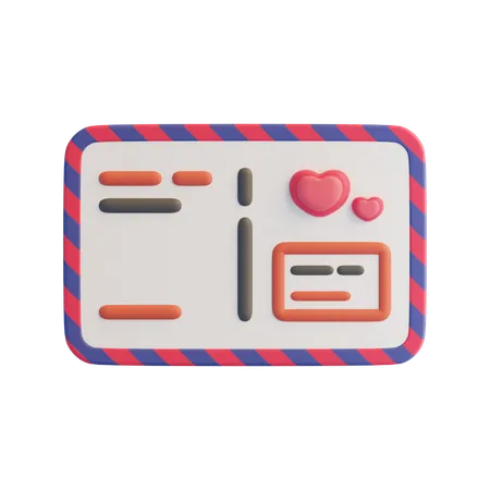 엽서  3D Icon