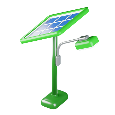 Poste de luz de célula solar  3D Icon