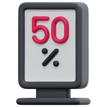 50 Prozent Rabatt  3D Icon