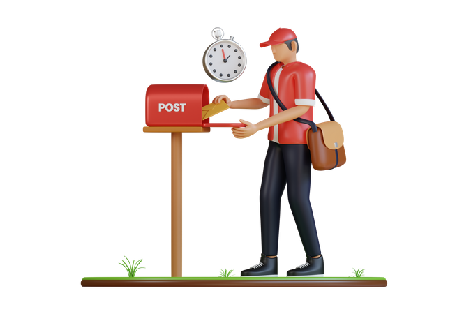 Postman  3D Illustration