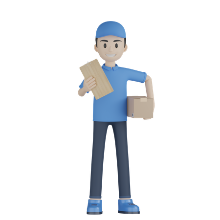 Postman Giving Post  3D Illustration