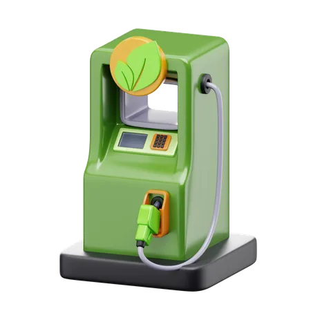 Posto de combustível ecológico  3D Icon