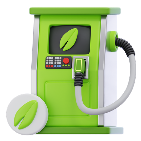 Posto de combustível ecológico  3D Icon