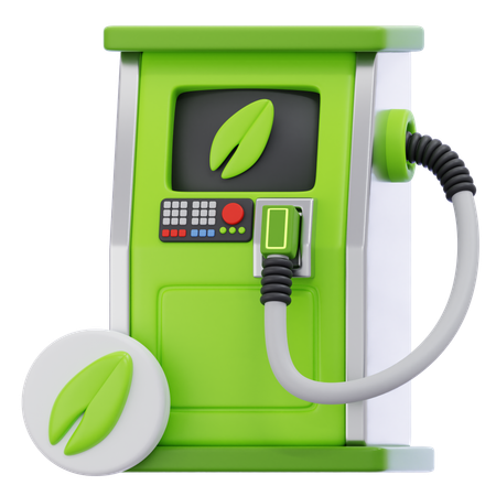 Posto de combustível ecológico  3D Icon