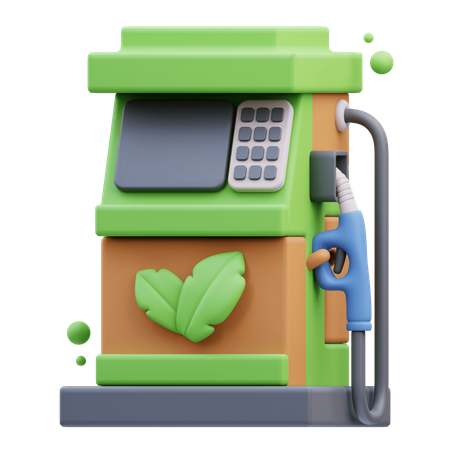 Posto de combustível ecológico  3D Icon