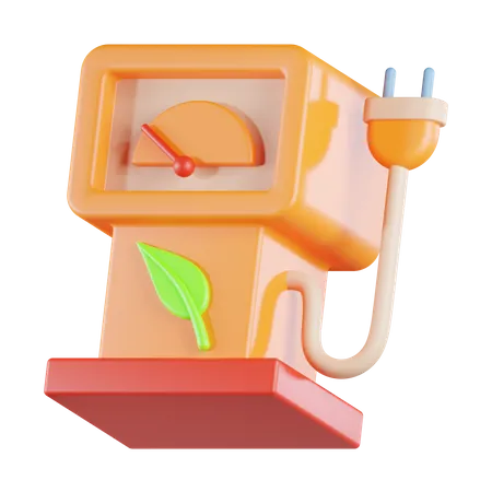 Posto de combustível ecológico  3D Icon