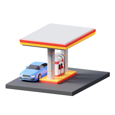 Posto de gasolina  3D Illustration