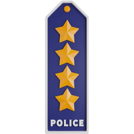 Posto policial de quatro estrelas  3D Icon